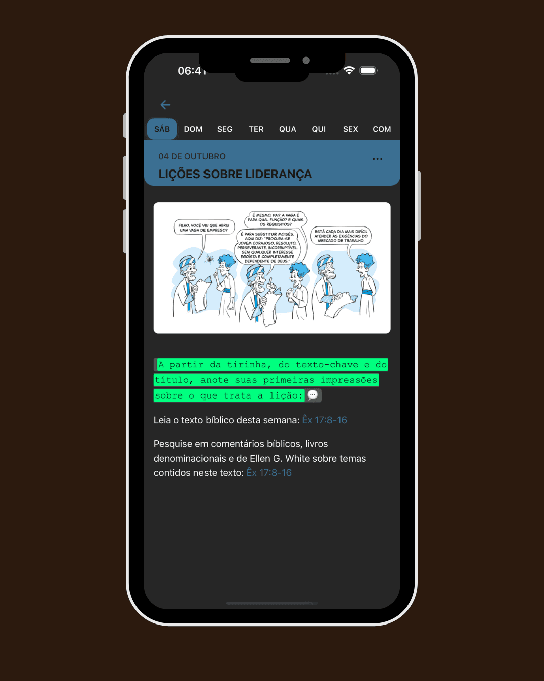 Tela inicial do BibleWay exibindo a lista de trimestres.